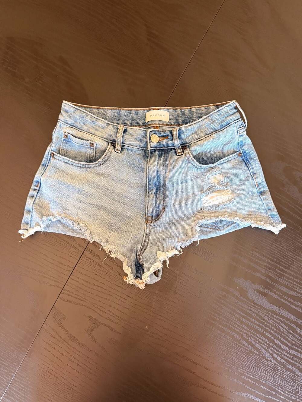 PacSun High Rise Distressed Denim Festival Shorts